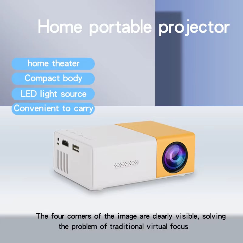 YG300 Mini Portable HD Projector Is Suitable for Home, Outdoor, and Portable Projectors, Supporting USB, HDMI, and SD Card Links