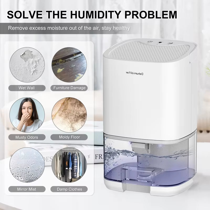 Air Dehumidifier Portable Mute Moisture Absorbers Machine Air Dryer for Home Bedroom Office Kitchen Deodorizer Dryer EU/US Plug