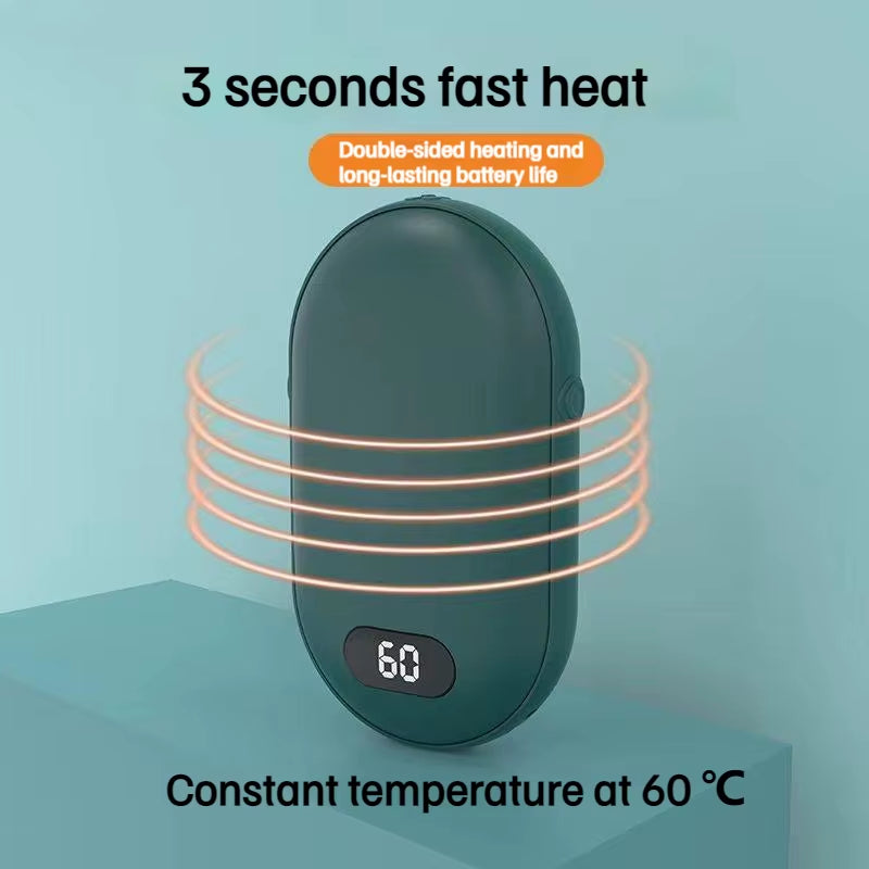 USB Rechargeable Hand Warmer Power Bank 2-In-1 Mini Electric Heater High-Capacity Pocket Warmer Winter Gift for Cold Weather