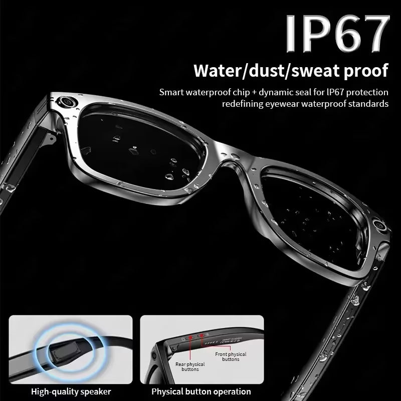 New Upgrade Smart Glasses with Camera Video Recording AI Photo Recognition Bluetooth Call Translation Voice Sunglasses Men Women