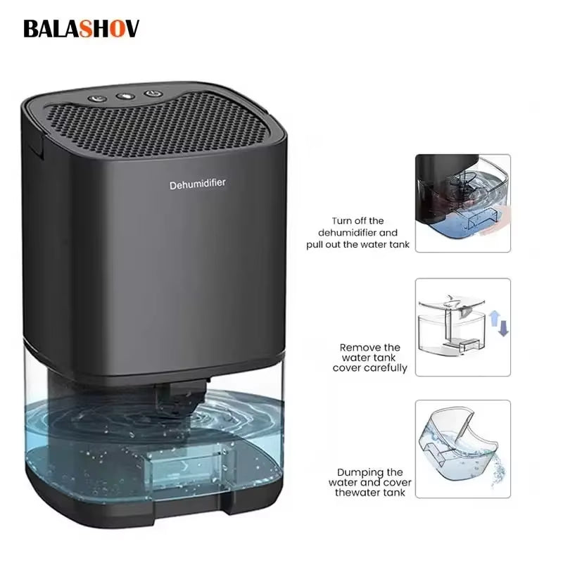 Air Dehumidifier Portable Mute Moisture Absorbers Machine Air Dryer for Home Bedroom Office Kitchen Deodorizer Dryer EU/US Plug