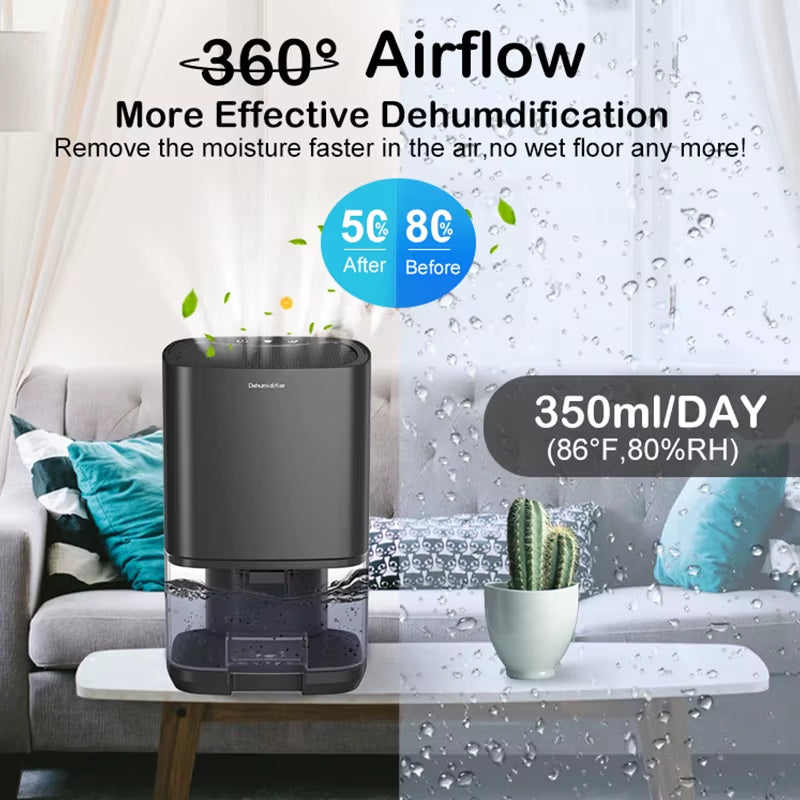 Air Dehumidifier Portable Mute Moisture Absorbers Machine Air Dryer for Home Bedroom Office Kitchen Deodorizer Dryer EU/US Plug