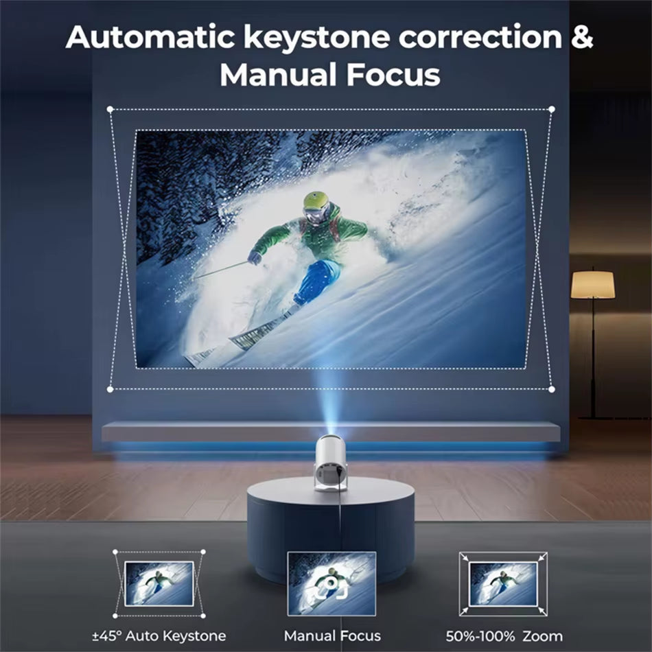 Ourdoor Smart Projector HY300 8K Android 11 Dual Wifi6 290ANSI Allwinner H726 BT5.4 1080P 1280*720P Home Cinema Outdoor Projetor