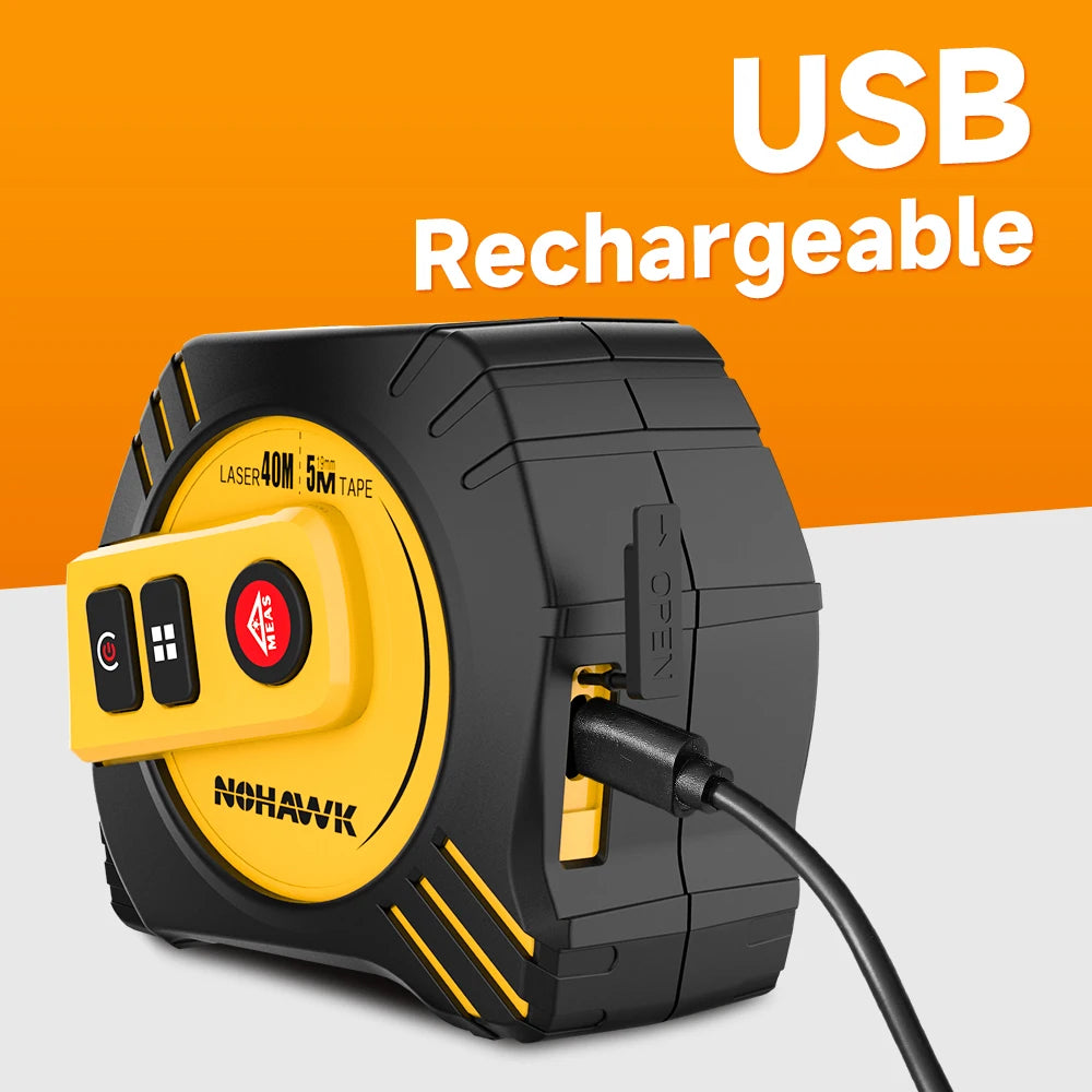 40M/80M Laser Tape Measure Tape Measure Measuring Tool Laser Distance Meter Steel Tape Measure USB Rechargeable