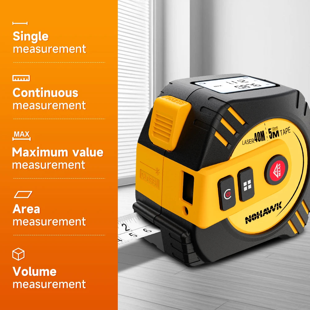 40M/80M Laser Tape Measure Tape Measure Measuring Tool Laser Distance Meter Steel Tape Measure USB Rechargeable