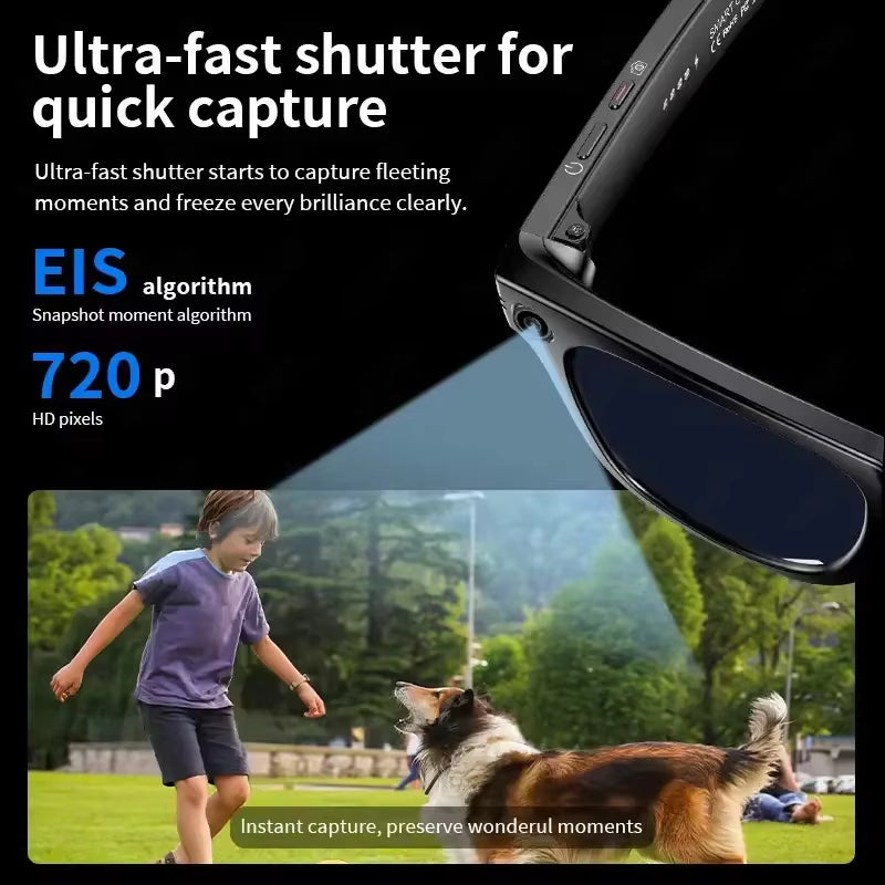 New Upgrade Smart Glasses with Camera Video Recording AI Photo Recognition Bluetooth Call Translation Voice Sunglasses Men Women