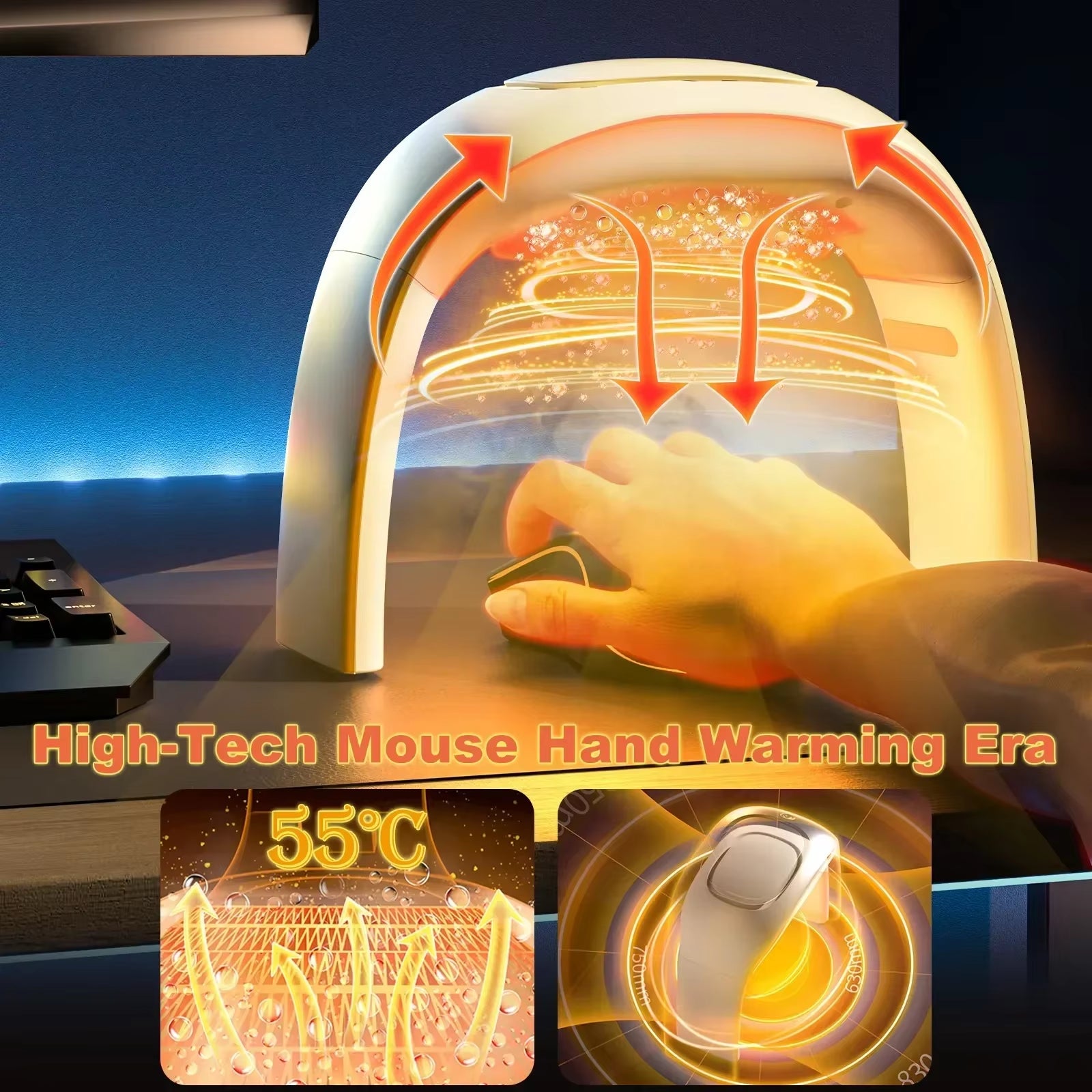 Mouse Pad Hand Warmer, 110V 100W Mouse Pad Hand Warmer, Foldable Electric Warming Heater for Office Desk Warmer Accessories